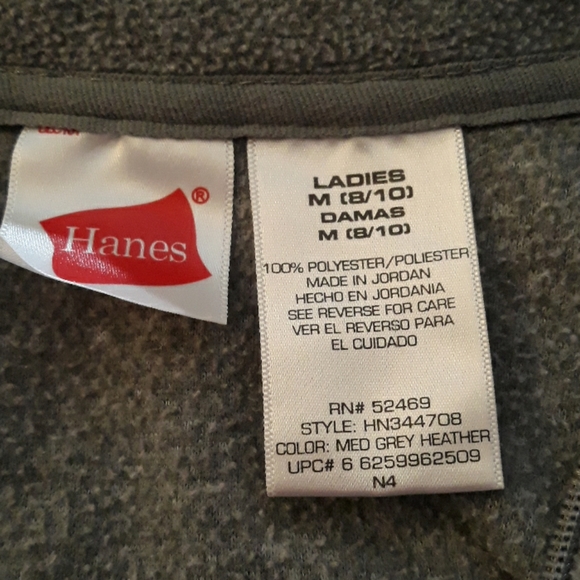 Hanes gray fleece womens sweatshirt w pocket - Picture 5 of 7